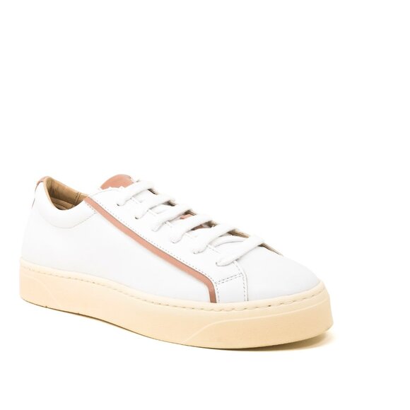 Sylven New York Mel Apple Leather Sneaker - White and Rose Size 41 (US 11) - Picture 3 of 6